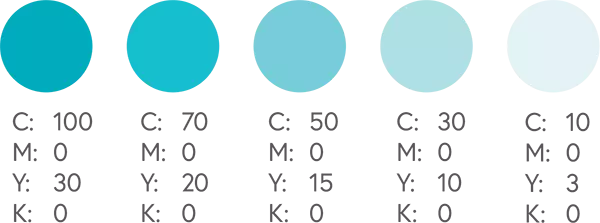 چارت انواع رنگ آبی CMYK 1 - چاپ سنگی