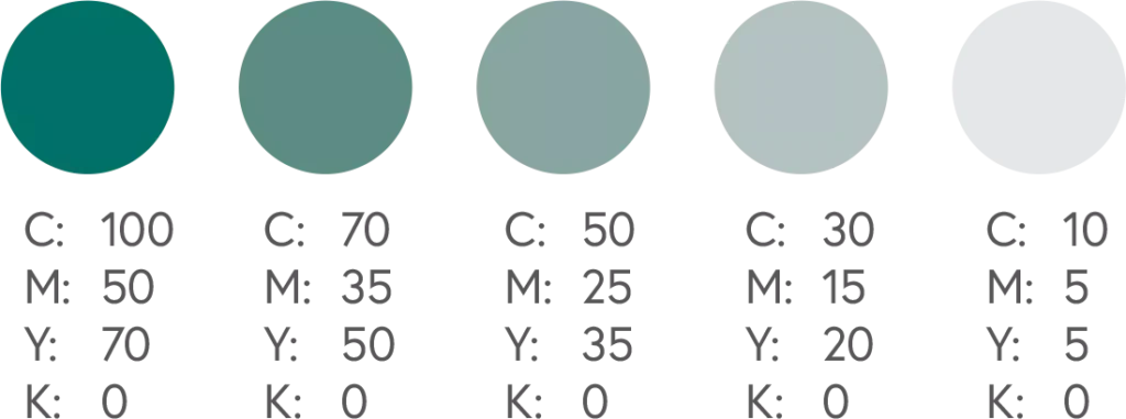 چارت انواع رنگ آبی CMYK 8- چاپ سنگی