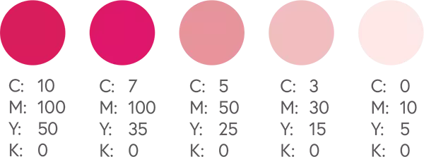 چارت انواع رنگ صورتی CMYK 3 - چاپ سنگی