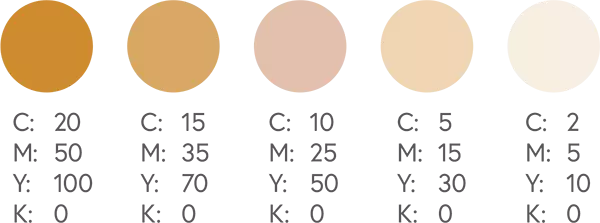 چارت انواع رنگ نارنجی و قهوه ای CMYK 2 - چاپ سنگی