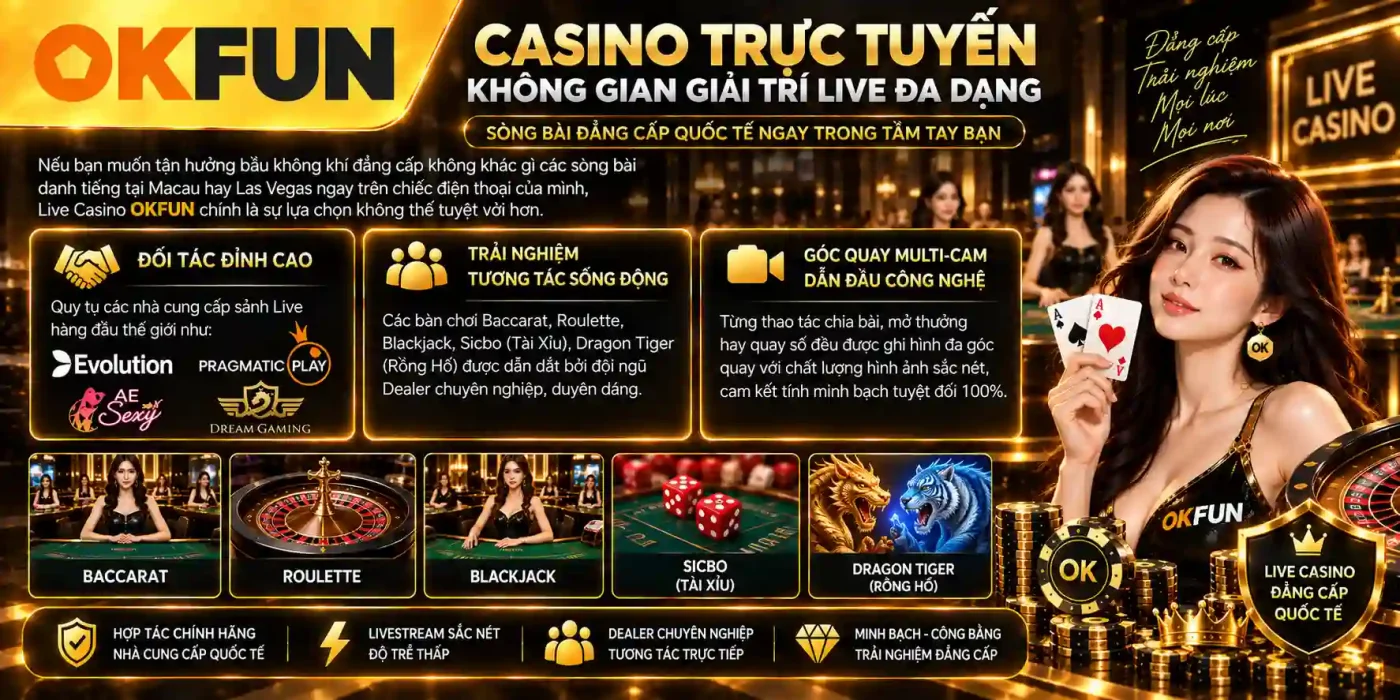 Casino Trực Tuyến – Không Gian Giải Trí Live Đa Dạng